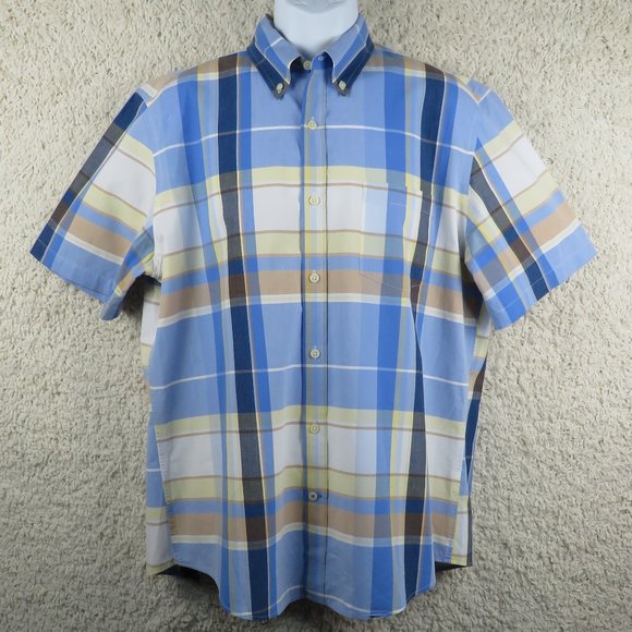 St. John's Bay* Men's Short Sleeve Button Down Curved Hem Pocket Shirt~ Large - Picture 1 of 13
